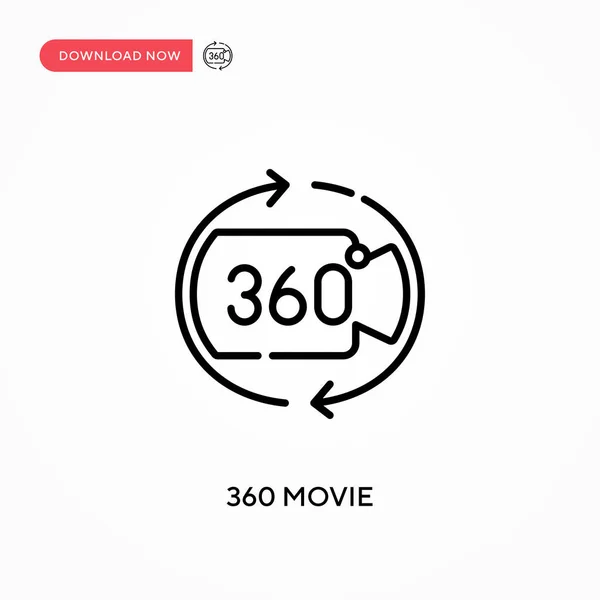 360度動画シンプルなベクターアイコン ウェブサイトやモバイルアプリのための現代的でシンプルなフラットベクトルイラスト — ストックベクタ