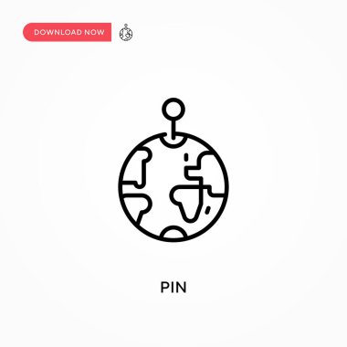 Pin Basit vektör simgesi. Web sitesi veya mobil uygulama için modern, basit düz vektör çizimi
