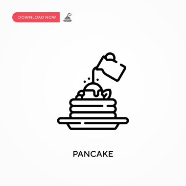 Pancake Basit vektör simgesi. Web sitesi veya mobil uygulama için modern, basit düz vektör çizimi
