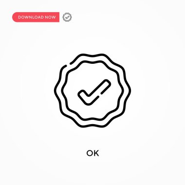Tamam, basit vektör simgesi. Web sitesi veya mobil uygulama için modern, basit düz vektör çizimi