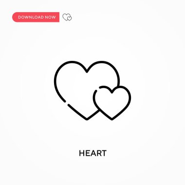 Kalp Basit vektör simgesi. Web sitesi veya mobil uygulama için modern, basit düz vektör çizimi