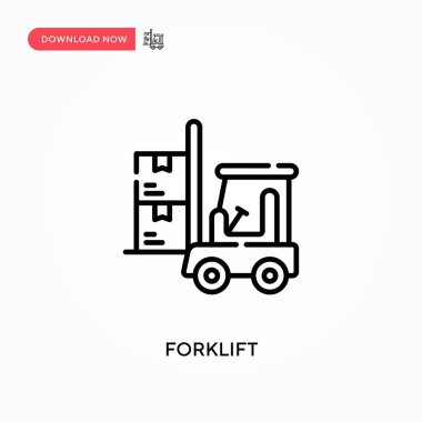 Forklift Basit vektör simgesi. Web sitesi veya mobil uygulama için modern, basit düz vektör çizimi