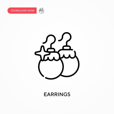 Küpeler basit vektör ikonu. Web sitesi veya mobil uygulama için modern, basit düz vektör çizimi