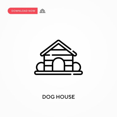 Köpek Evi Basit vektör simgesi. Web sitesi veya mobil uygulama için modern, basit düz vektör çizimi