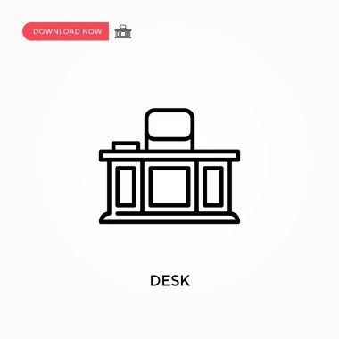 Masa Basit vektör simgesi. Web sitesi veya mobil uygulama için modern, basit düz vektör çizimi