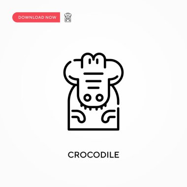 Timsah basit vektör simgesi. Web sitesi veya mobil uygulama için modern, basit düz vektör çizimi