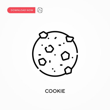 Kurabiye Basit vektör simgesi. Web sitesi veya mobil uygulama için modern, basit düz vektör çizimi