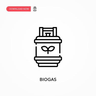 Biyogaz Basit vektör simgesi. Web sitesi veya mobil uygulama için modern, basit düz vektör çizimi