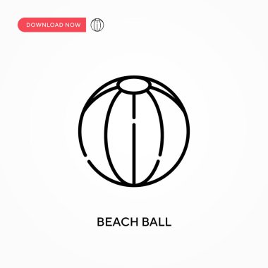 Plaj topu basit vektör simgesi. Web sitesi veya mobil uygulama için modern, basit düz vektör çizimi