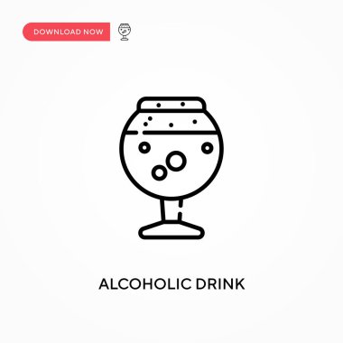Alkolik içecek. Basit vektör ikonu. Web sitesi veya mobil uygulama için modern, basit düz vektör çizimi