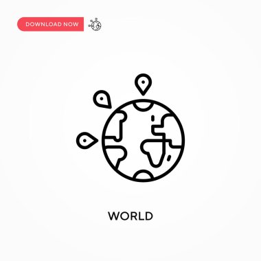 Dünya basit vektör simgesi. Web sitesi veya mobil uygulama için modern, basit düz vektör çizimi