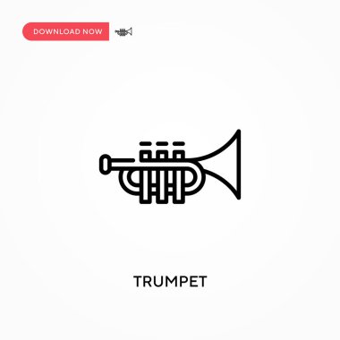 Trompet basit vektör simgesi. Web sitesi veya mobil uygulama için modern, basit düz vektör çizimi