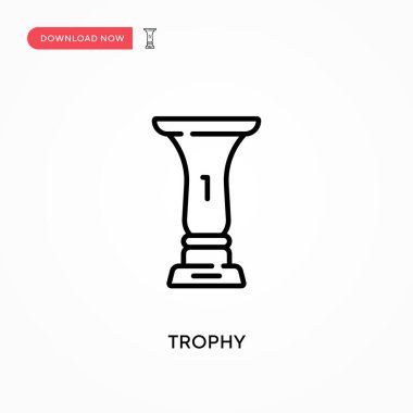 Kupa basit vektör simgesi. Web sitesi veya mobil uygulama için modern, basit düz vektör çizimi