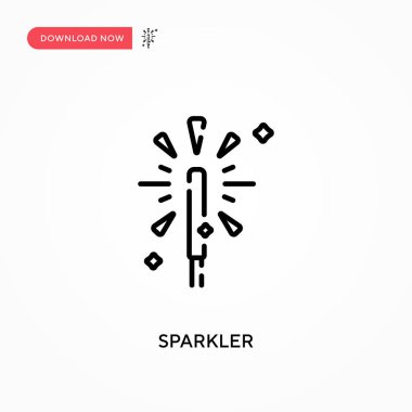 Sparkler Basit vektör simgesi. Web sitesi veya mobil uygulama için modern, basit düz vektör çizimi