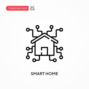 Akıllı ev Basit vektör simgesi. Web sitesi veya mobil uygulama için modern, basit düz vektör çizimi