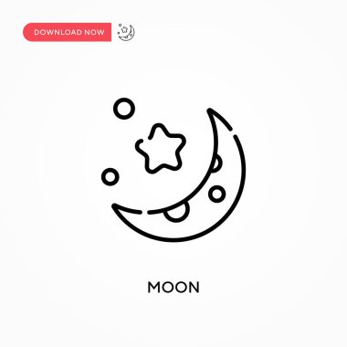Ay basit vektör simgesi. Web sitesi veya mobil uygulama için modern, basit düz vektör çizimi