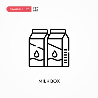 Süt kutusu basit vektör simgesi. Web sitesi veya mobil uygulama için modern, basit düz vektör çizimi
