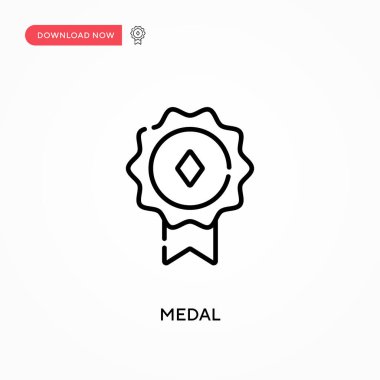 Madalya basit vektör simgesi. Web sitesi veya mobil uygulama için modern, basit düz vektör çizimi