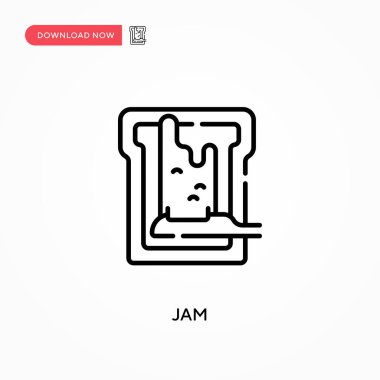 Jam Basit vektör simgesi. Web sitesi veya mobil uygulama için modern, basit düz vektör çizimi