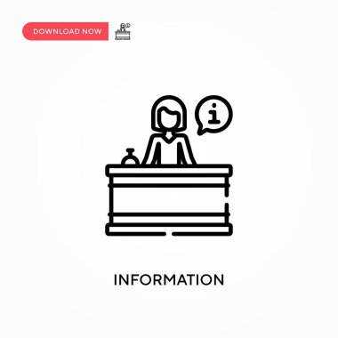 Bilgi basit vektör simgesi. Web sitesi veya mobil uygulama için modern, basit düz vektör çizimi