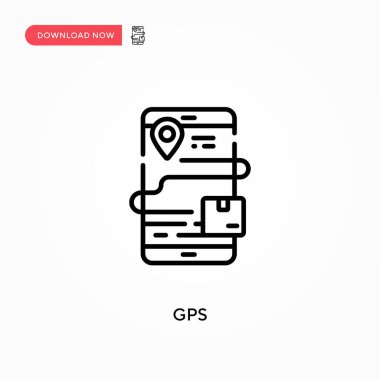GPS basit vektör simgesi. Web sitesi veya mobil uygulama için modern, basit düz vektör çizimi