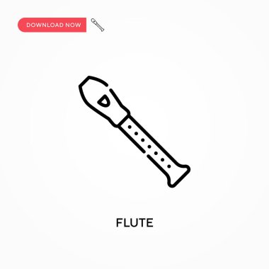 Flüt Basit vektör simgesi. Web sitesi veya mobil uygulama için modern, basit düz vektör çizimi