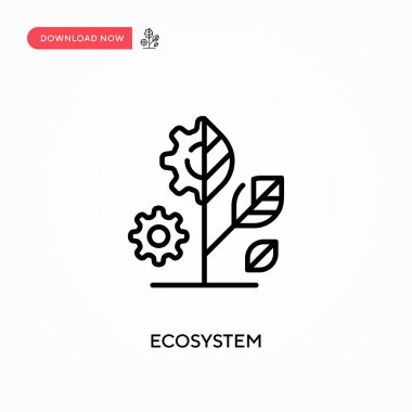 Ekosistem basit vektör simgesi. Web sitesi veya mobil uygulama için modern, basit düz vektör çizimi