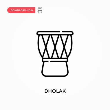Dholak Basit vektör simgesi. Web sitesi veya mobil uygulama için modern, basit düz vektör çizimi