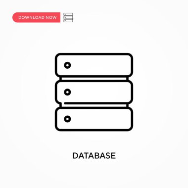Veritabanı Basit vektör simgesi. Web sitesi veya mobil uygulama için modern, basit düz vektör çizimi