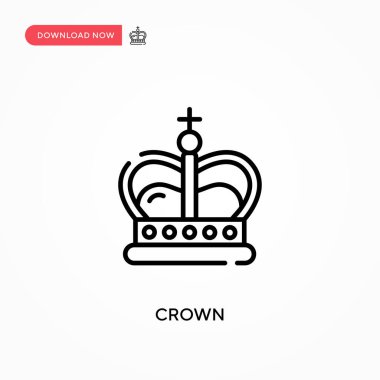 Crown Basit vektör simgesi. Web sitesi veya mobil uygulama için modern, basit düz vektör çizimi