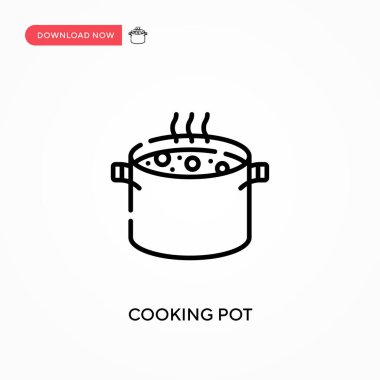 Tencere pişirme basit vektör simgesi. Web sitesi veya mobil uygulama için modern, basit düz vektör çizimi
