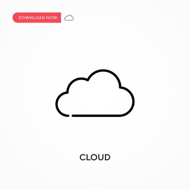 Bulut Basit vektör simgesi. Web sitesi veya mobil uygulama için modern, basit düz vektör çizimi