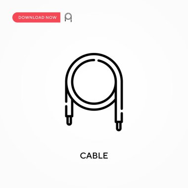 Kablo Basit vektör simgesi. Web sitesi veya mobil uygulama için modern, basit düz vektör çizimi