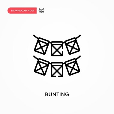 Bunting Basit vektör simgesi. Web sitesi veya mobil uygulama için modern, basit düz vektör çizimi