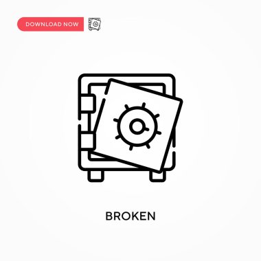 Kırık Basit vektör simgesi. Web sitesi veya mobil uygulama için modern, basit düz vektör çizimi