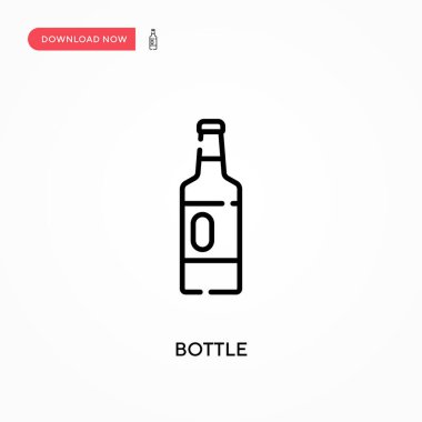 Şişe Basit vektör simgesi. Web sitesi veya mobil uygulama için modern, basit düz vektör çizimi