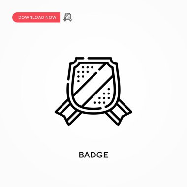 Rozet Basit vektör simgesi. Web sitesi veya mobil uygulama için modern, basit düz vektör çizimi