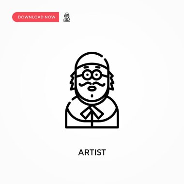 Sanatçı Basit vektör simgesi. Web sitesi veya mobil uygulama için modern, basit düz vektör çizimi