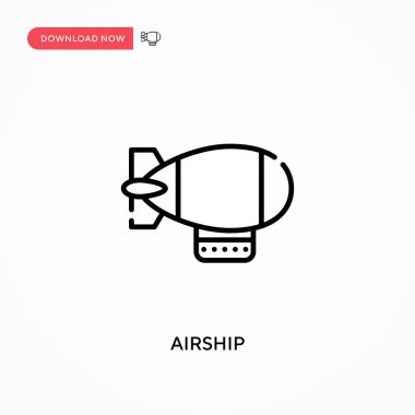 Hava gemisi Basit vektör simgesi. Web sitesi veya mobil uygulama için modern, basit düz vektör çizimi