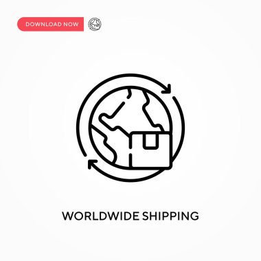 Dünya çapında basit taşıyıcı simgesi. Web sitesi veya mobil uygulama için modern, basit düz vektör çizimi