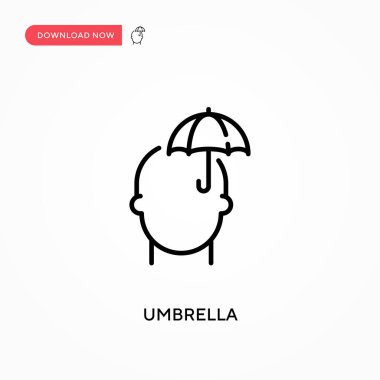 Şemsiye Basit vektör simgesi. Web sitesi veya mobil uygulama için modern, basit düz vektör çizimi