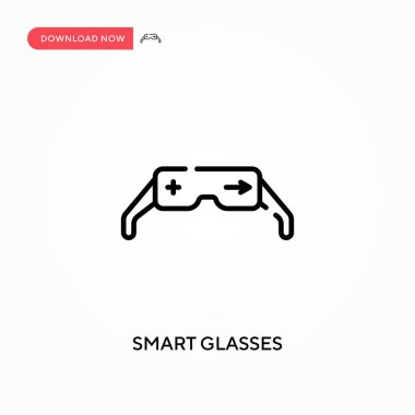Akıllı gözlük Basit vektör simgesi. Web sitesi veya mobil uygulama için modern, basit düz vektör çizimi