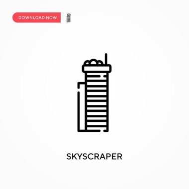 Gökdelen Basit vektör simgesi. Web sitesi veya mobil uygulama için modern, basit düz vektör çizimi