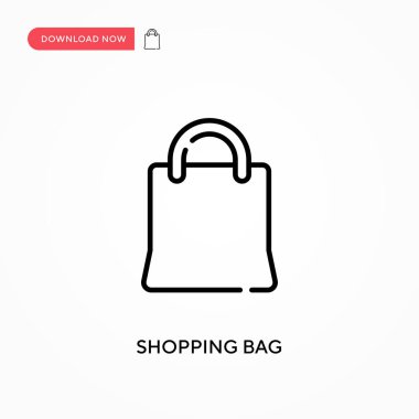 Alışveriş çantası Basit vektör simgesi. Web sitesi veya mobil uygulama için modern, basit düz vektör çizimi
