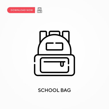 Okul çantası Basit vektör simgesi. Web sitesi veya mobil uygulama için modern, basit düz vektör çizimi