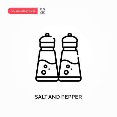 Tuz ve biber basit vektör simgesi. Web sitesi veya mobil uygulama için modern, basit düz vektör çizimi