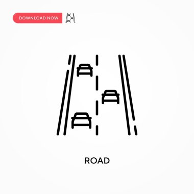 Yol basit vektör simgesi. Web sitesi veya mobil uygulama için modern, basit düz vektör çizimi