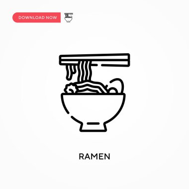 Ramen Basit vektör simgesi. Web sitesi veya mobil uygulama için modern, basit düz vektör çizimi