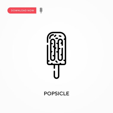 Popsicle Basit vektör simgesi. Web sitesi veya mobil uygulama için modern, basit düz vektör çizimi