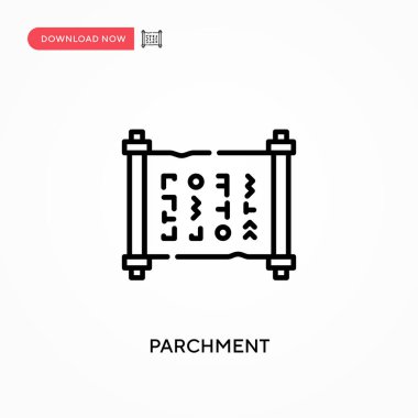 Parşömen Basit vektör simgesi. Web sitesi veya mobil uygulama için modern, basit düz vektör çizimi